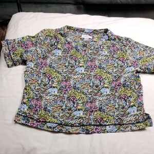 Christopher & Banks Multicolor Floral Top Size Petite XL